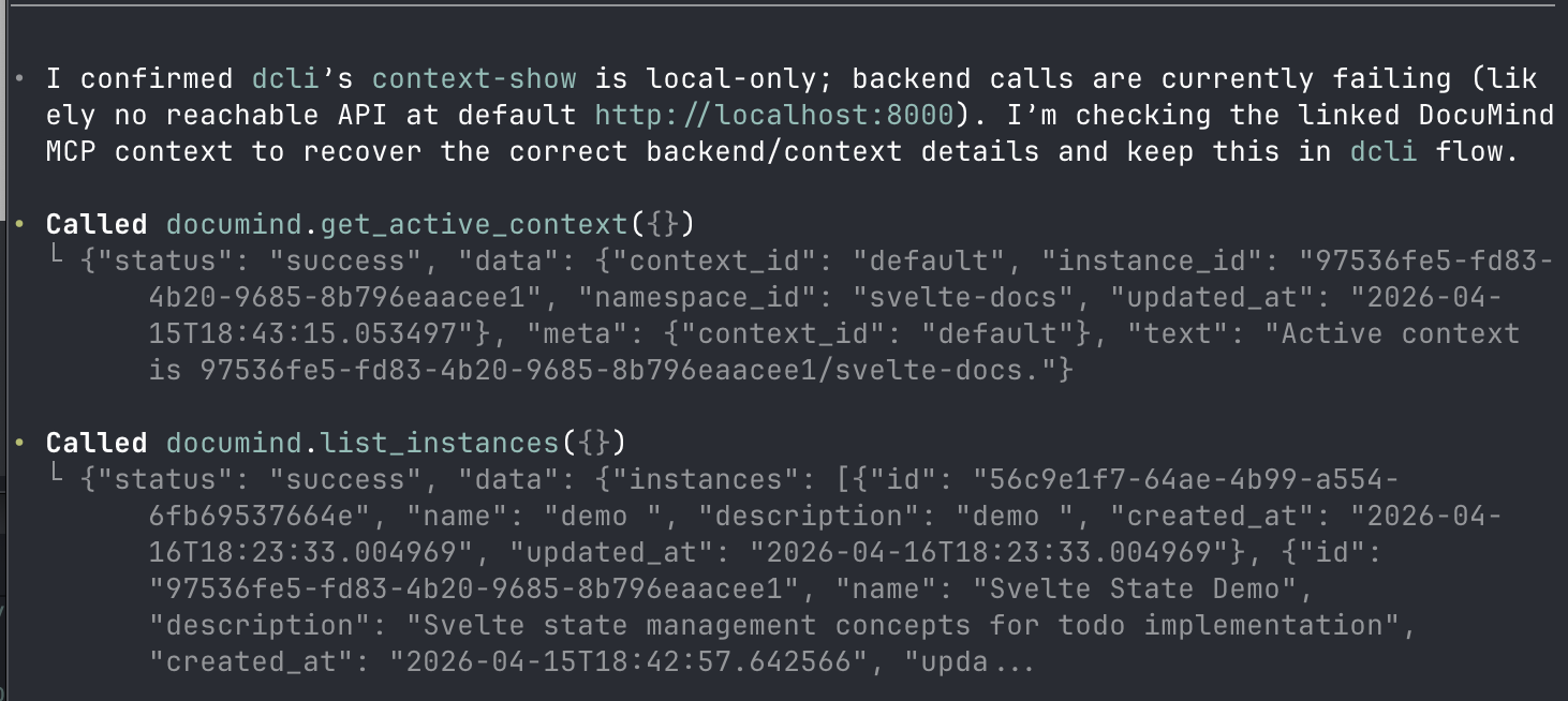 Screenshot 14: DCLI happy path with context set