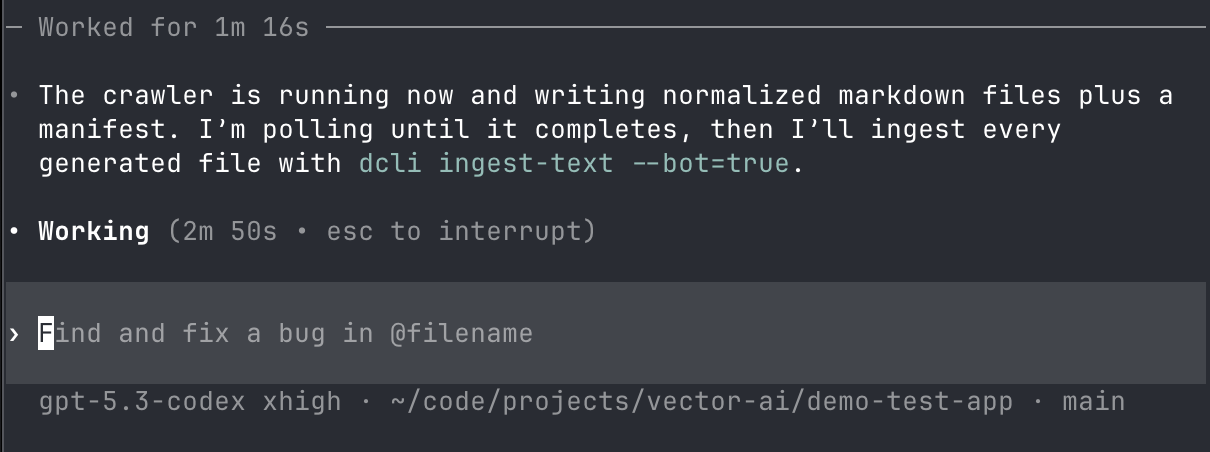 Screenshot 03: execution trace with fetch and ingest