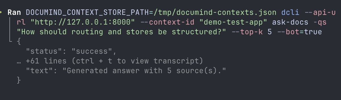 Screenshot 07: vector storage success logs