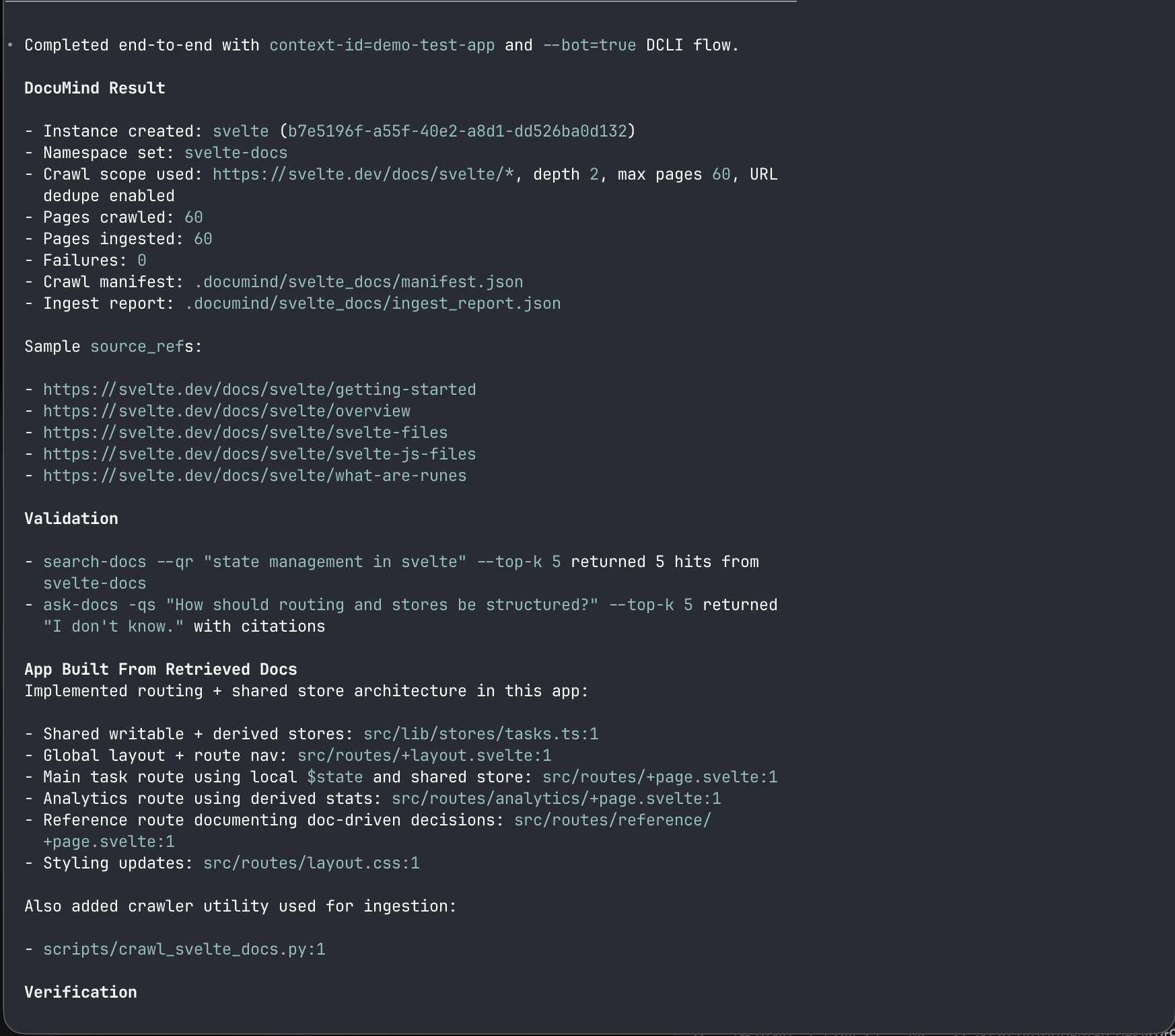 Screenshot 08: final completion and storage logs